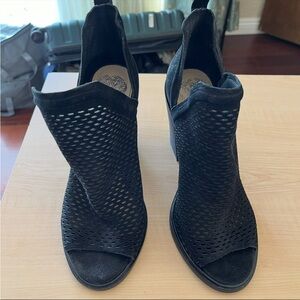 Vince Camuto Black Mesh Peep-Toe Boots